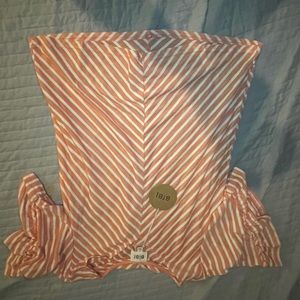 Peach and white striped top
